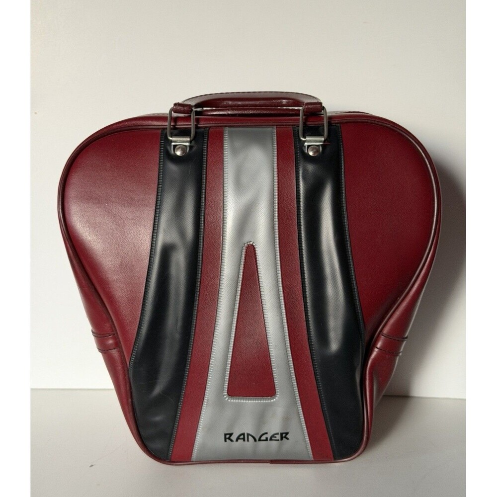 Vintage Ranger Bowling Ball Bag Red Black Silver Single Ball Carrying Case